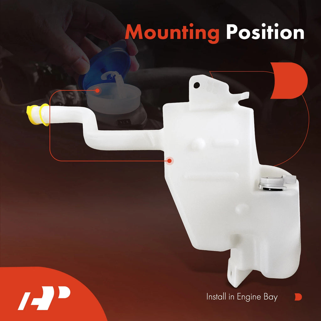 Windshield Washer Reservoir with Cap & Pump for Jeep Liberty (2002-2004)