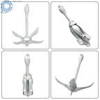 2X Silver Marine Kayak Folding Anchor Kit for PWC Canoe Jet Ski