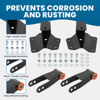 4 in Rear Drop Shackles Hangers Kit for Chevy Silverado Sierra (1999–2006)