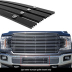 Bumper Grille Insert for Ford F-150 (2018-2020) Black Wide Rivet Studs