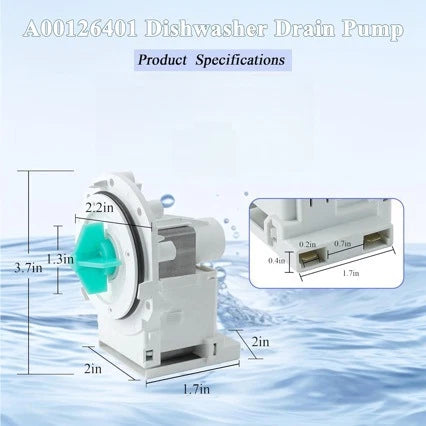 Dishwasher Drain Pump Motor 120V Replacement Part for Standard Models