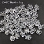 Set of 100 Transparent Luminous Fishing Beads for Drill Bits (47mm, 50mm)