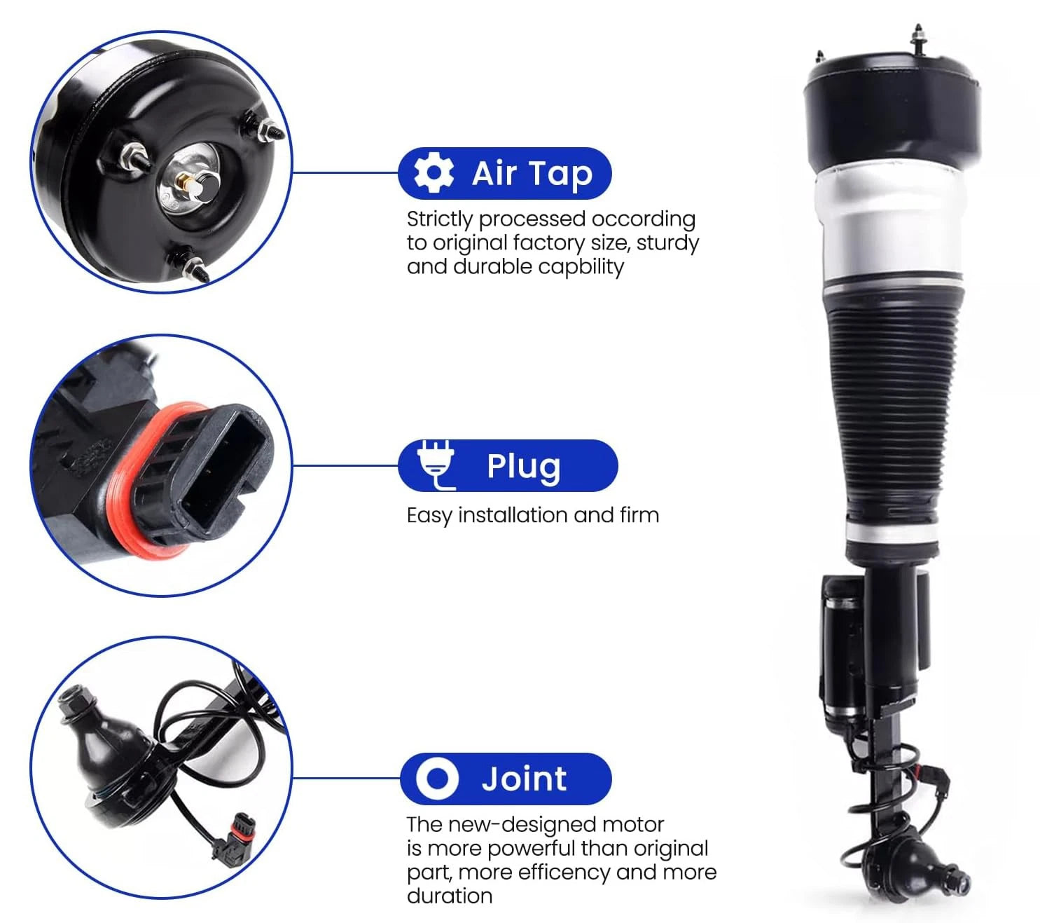 Right Front Air Suspension Strut for Mercedes W221 S500 S550 CL500 CL550 (2007–2013)