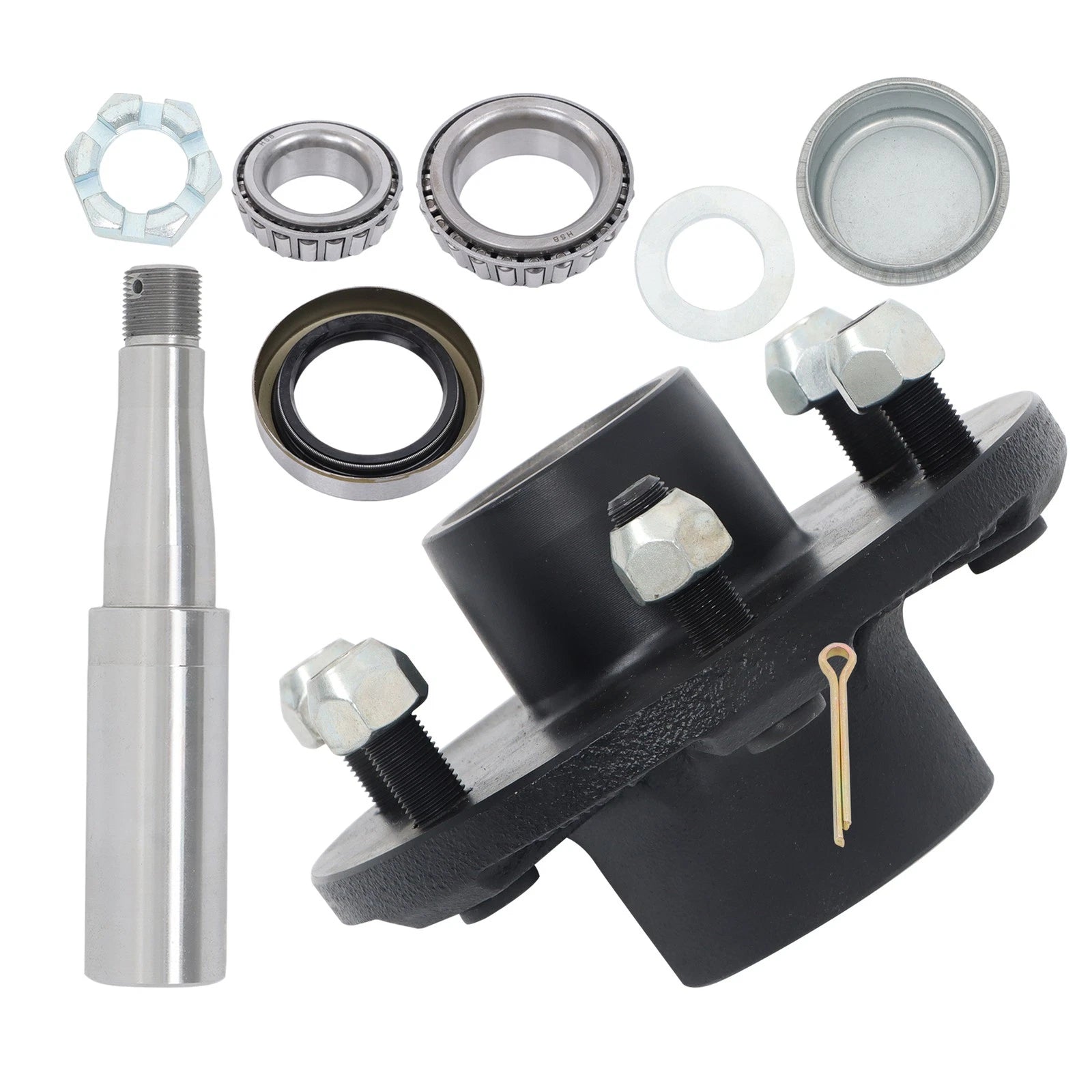 Trailer Hub Kit with Round #84 Spindle for 6 on 5.5' Trailers (Fits Various)