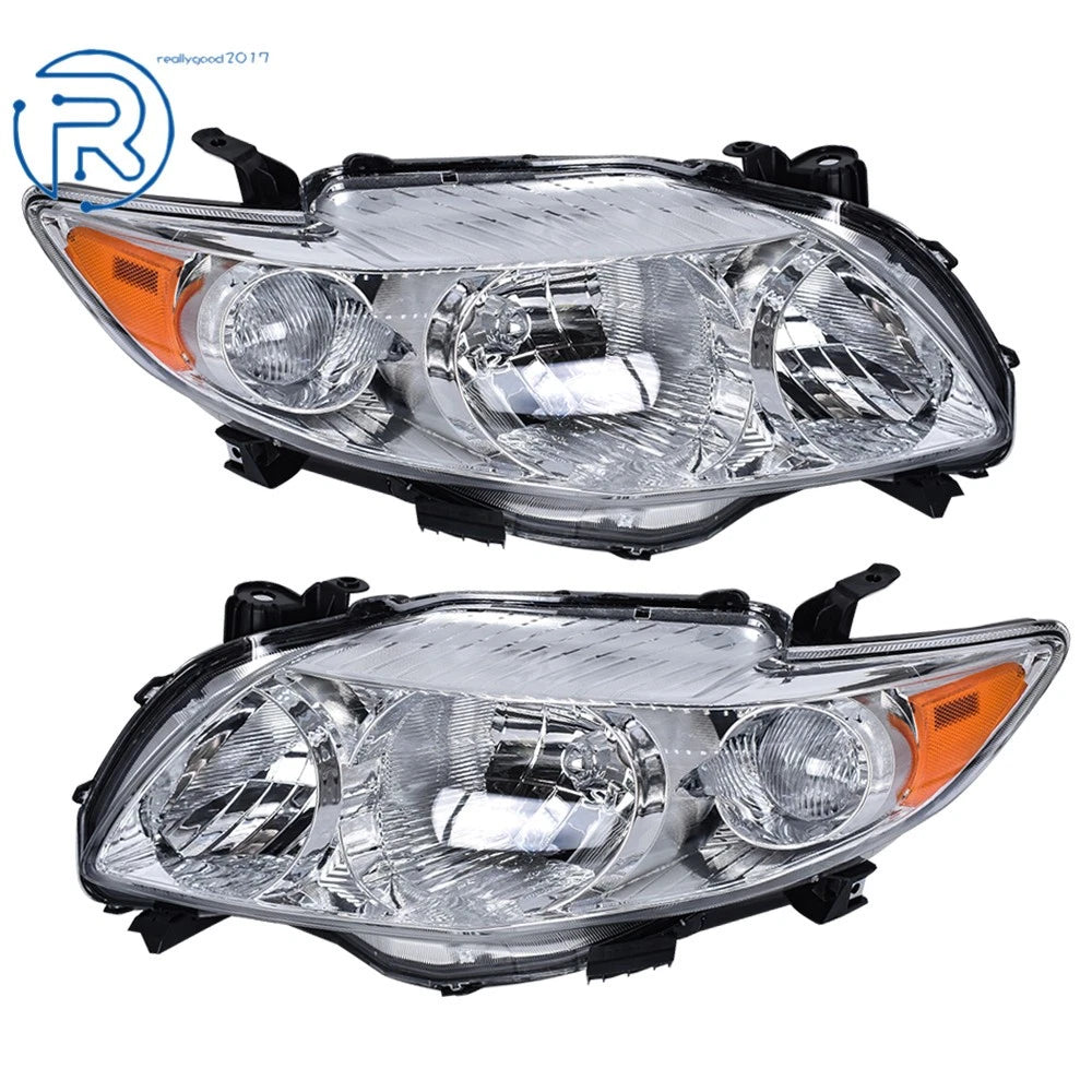 Set of 2 Headlamp Assemblies for Toyota Corolla (2009-2010)