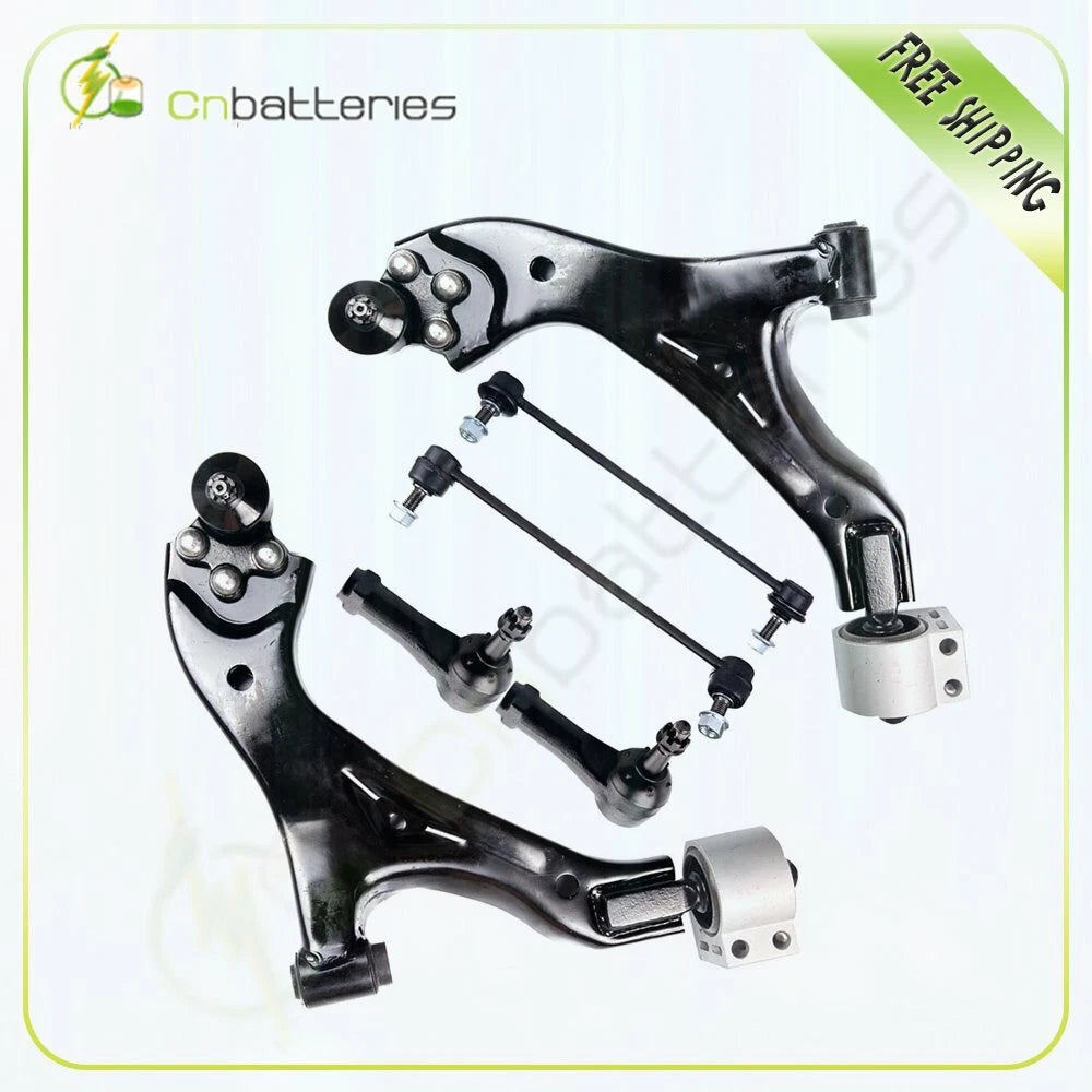 Set of 6 Front Lower Control Arms Sway Bars Tie Rods for Chevy Equinox (2005–2007)