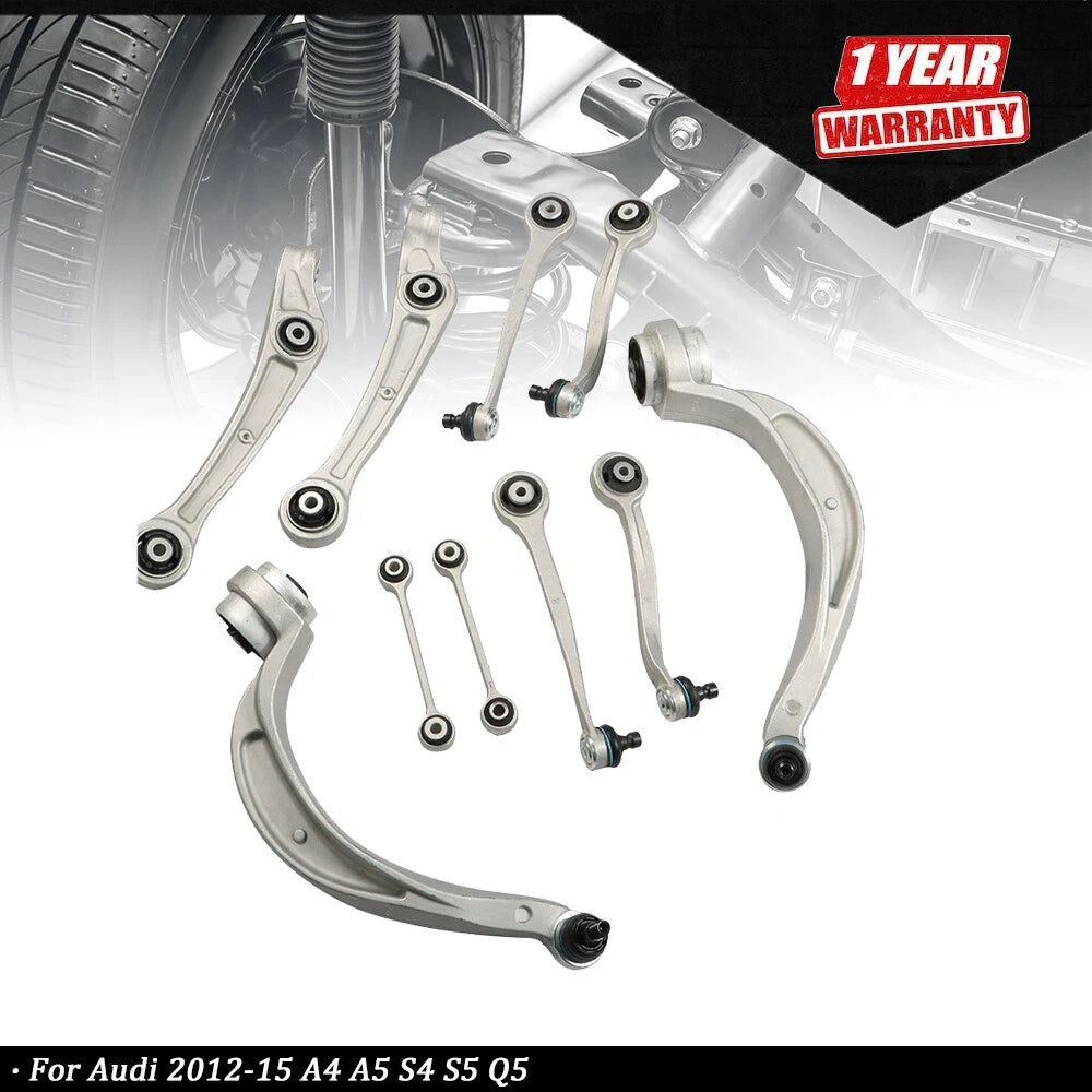 10pc Front Control Arm Balljoint Suspension Kit for Audi A4 A5 S4 S5 Q5 (2012–2015)