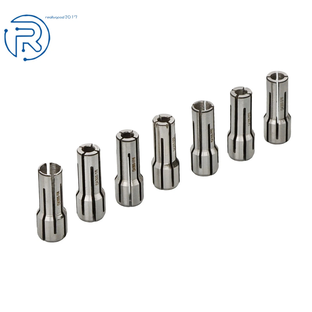7 Piece Collet Set for CNC Chuck (1/16" - 1/4")