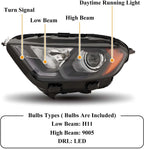 Headlight Set for Ford EcoSport (2018–2023) Chrome Halogen with LED DRL