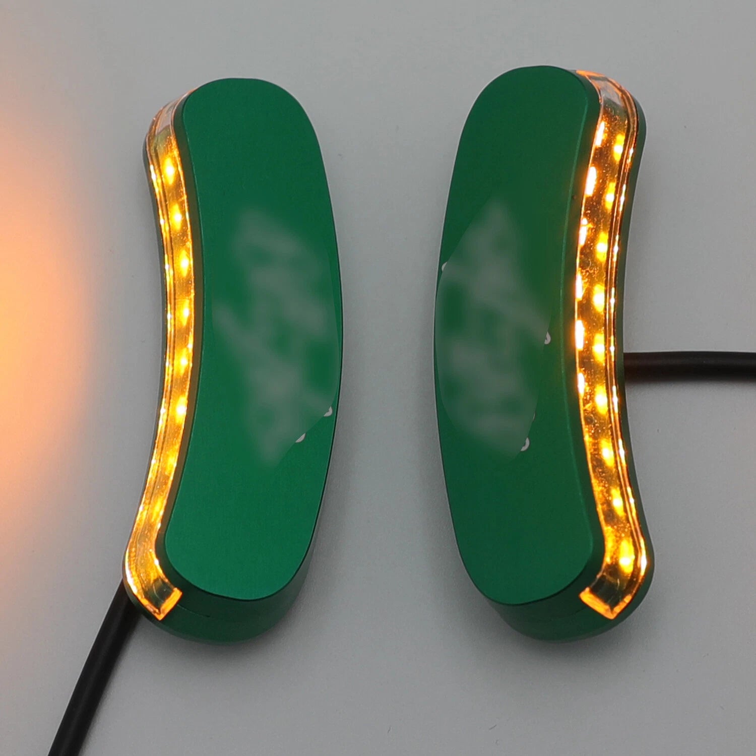 LED Green Mirror Block Off Base Plates for Kawasaki Ninja ZX-10R (2011–2015)