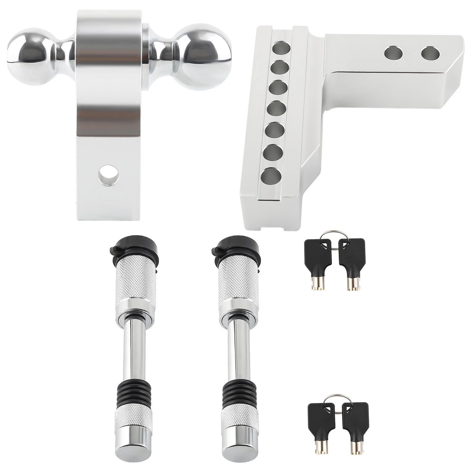 2" Receiver 6" Drop Adjustable Tow Hook with 2" & 2-5/16" Balls 5000lb