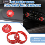 Set of 2 AC Knob Engine Start Stop Button Covers for Nissan Rogue (2021–2022) Red