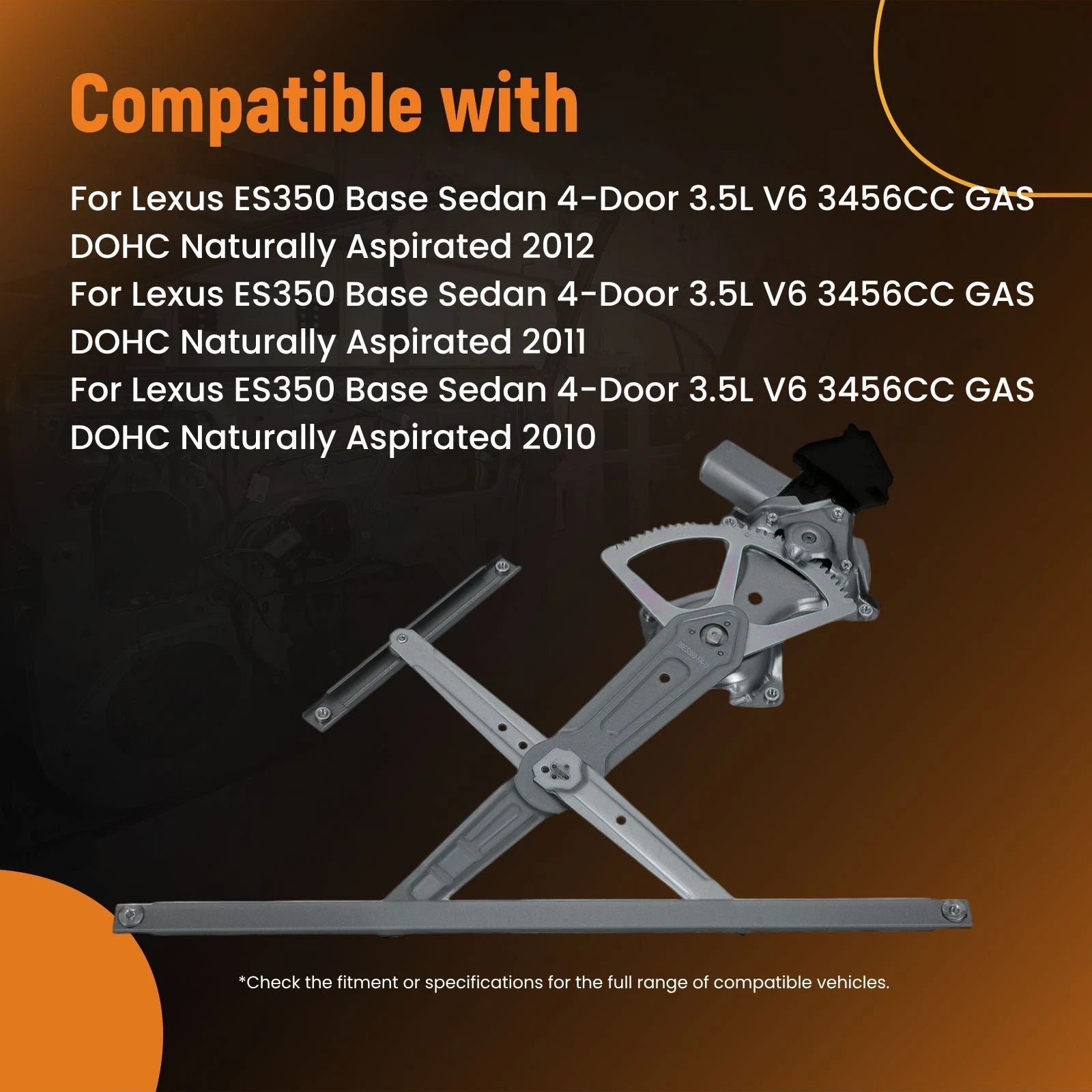Front Passenger Side Window Regulator Assembly for Lexus ES350 (2007-2012)