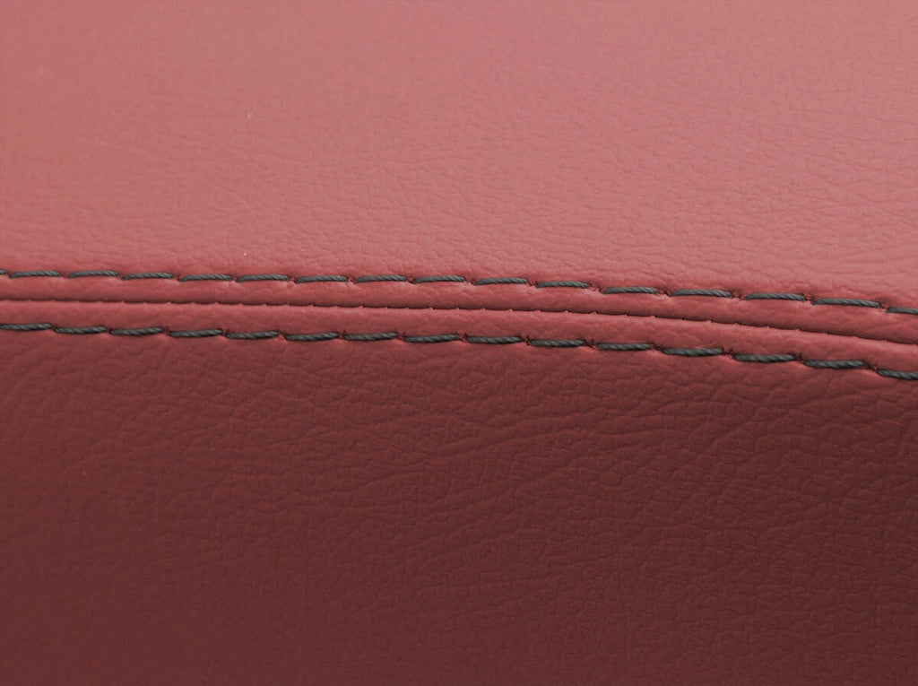 Leather Console Lid Armrest Cover for Ford Edge (2007–2010) Red Black Stitch
