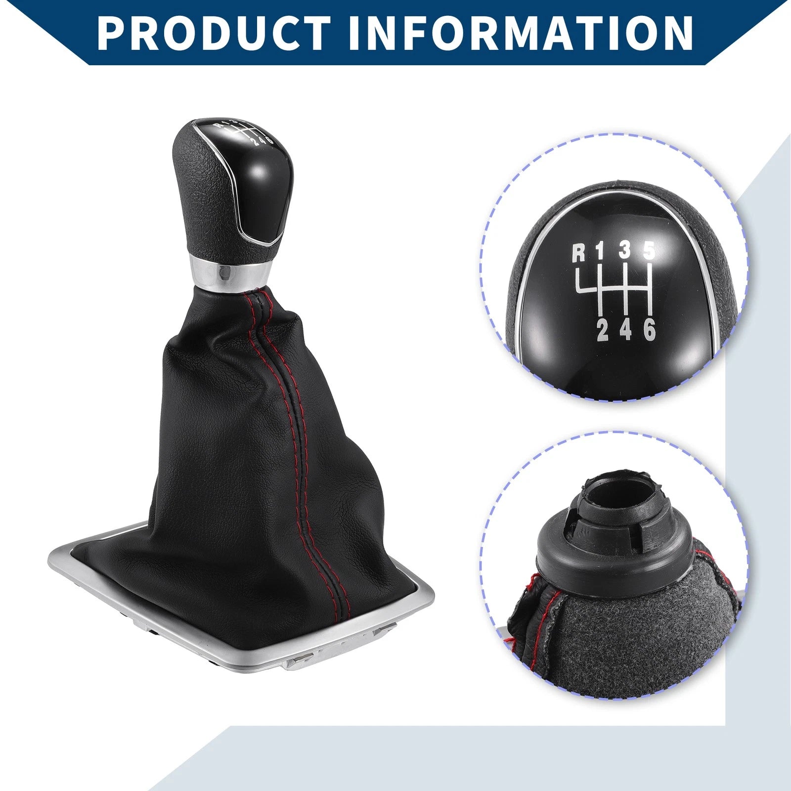 6 Speed Gear Shift Knob with Dust Cover for Ford Focus (2005–2008)