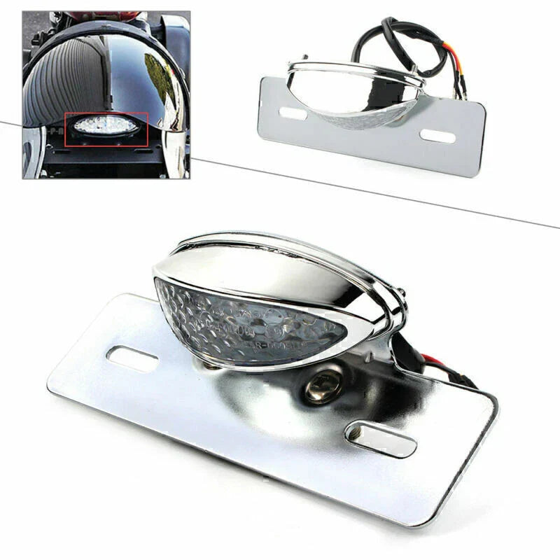 Rear Tail Light Chrome Bracket for Cafe Racer Motor