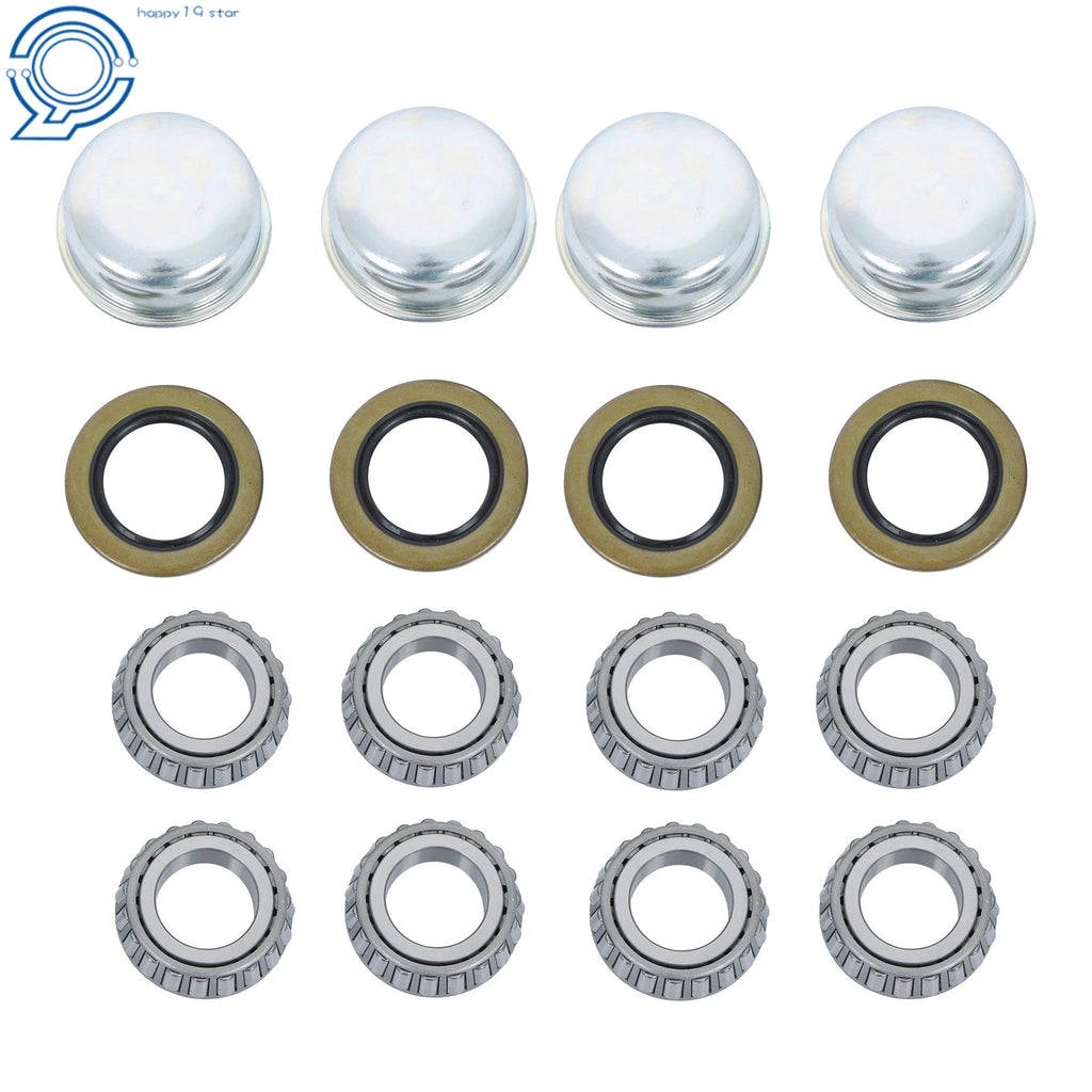 Set of 4 Trailer Axle Kits with 4 on 4" Bolt Idler Hub & 1" Round BT8 Spindle
