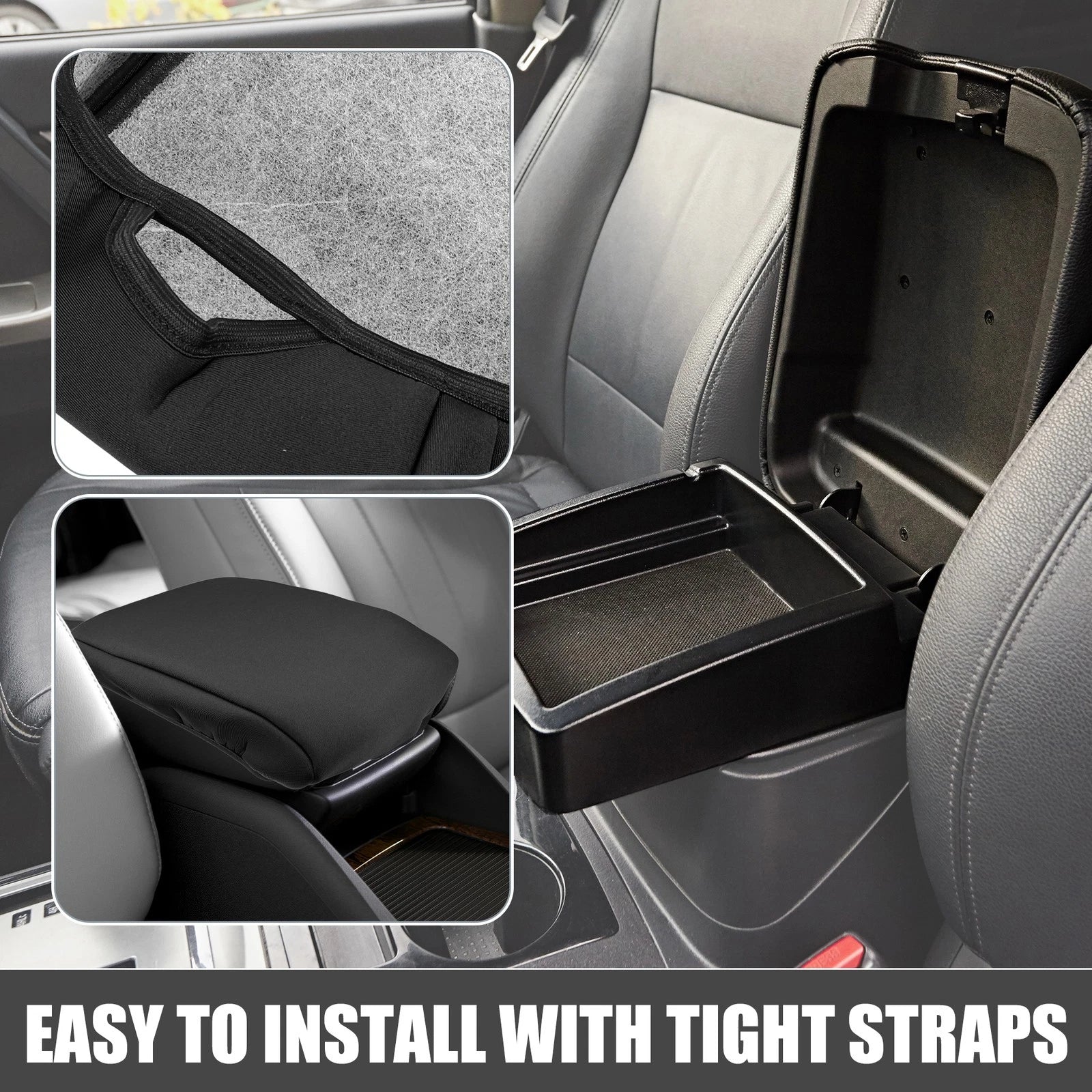 Center Console Armrest Cushion Cover for Toyota 4Runner (2010–2023) Black