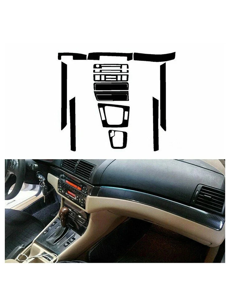3D Carbon Fiber Interior Dash Wrap Trim Stickers for 3 Series E46 (1998���2005)