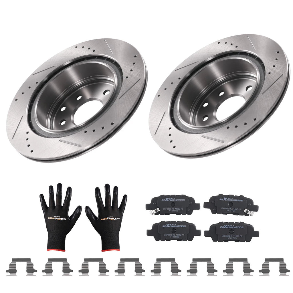 Rear Brake Rotors and Pads Kit for Nissan 350Z (2006–2009) / 370Z (2009–2019) 31387