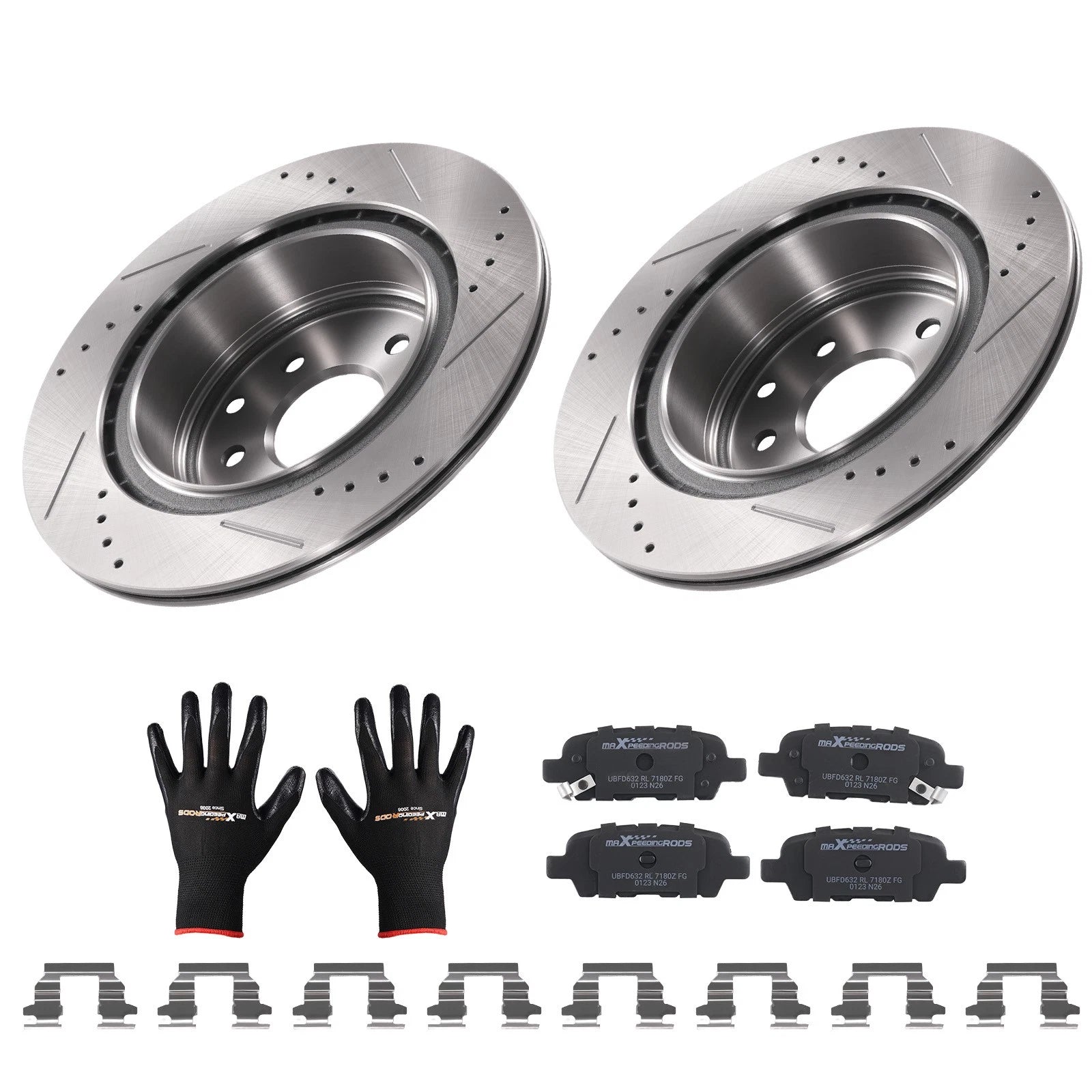 Rear Brake Rotors and Pads Kit for Nissan 350Z (2006–2009) / 370Z (2009–2019) 31387