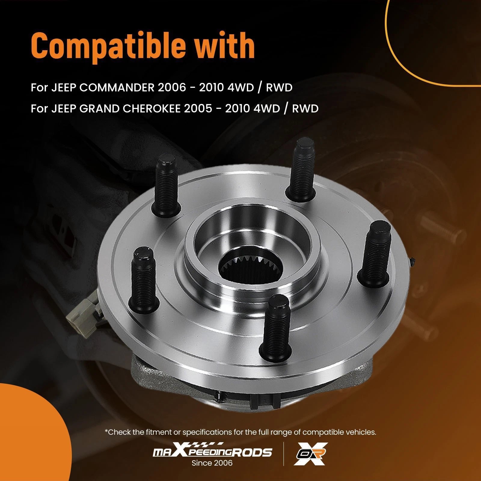 Front 5 Lug Wheel Hub Unit ABS for Jeep Commander Cherokee (2006-2010)