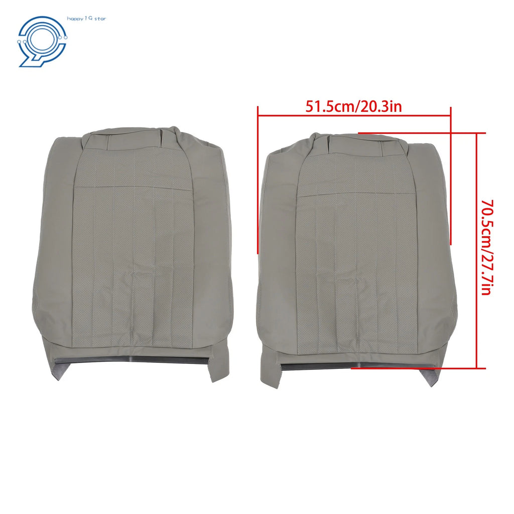 Set of 2 Front Seat Covers for Chevy Impala (1994-1996) Gray Leather Perforation