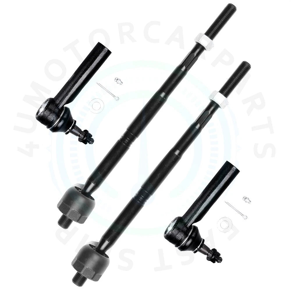 Set of 4 Front Inner Outer Tie Rod Ends for Chevrolet Equinox GMC Terrain (2010–2017)