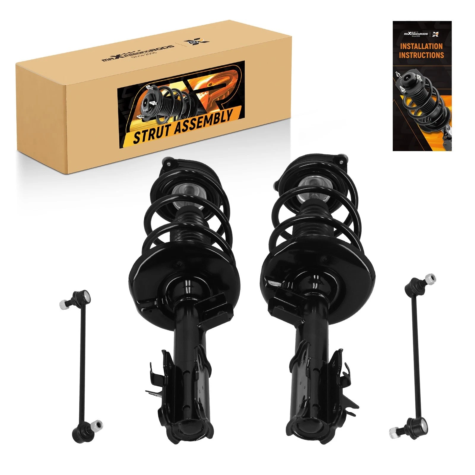 Set of 2 Front Struts w/Coil Sway Bars for Nissan Rogue (2012) 172897