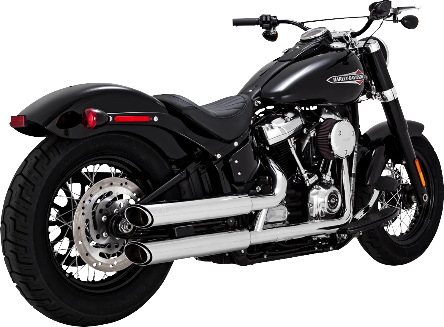 Vance & Hines 3" Twin Slash Slip-On Muffler Chrome 16376 for Harley Softail (2018–2025)