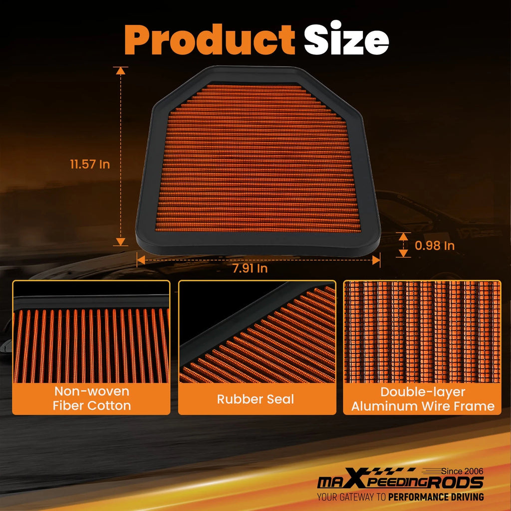 Engine Air Cleaner for Jeep Wrangler JK (2007-2017) Orange
