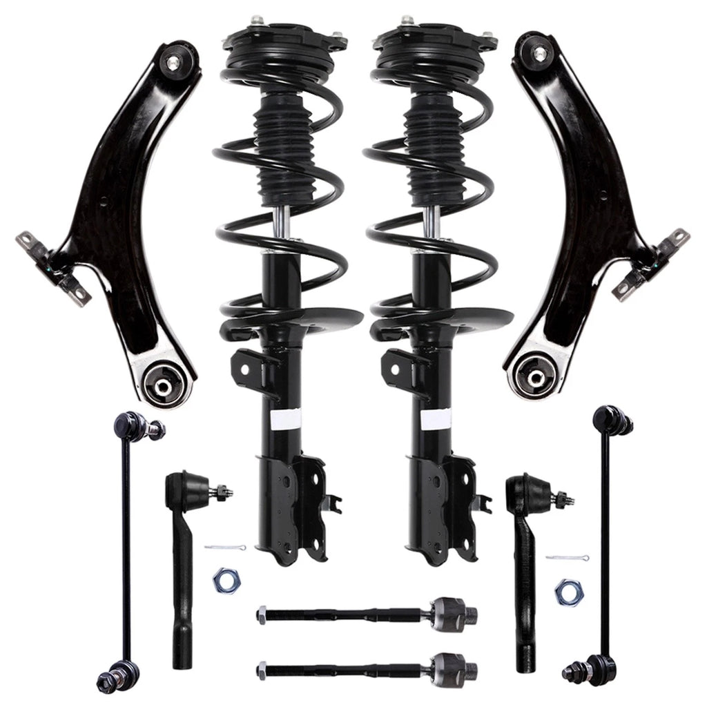 Front Struts Lower Control Arm Tie Rod Kit for Nissan Rogue (2008–2012)