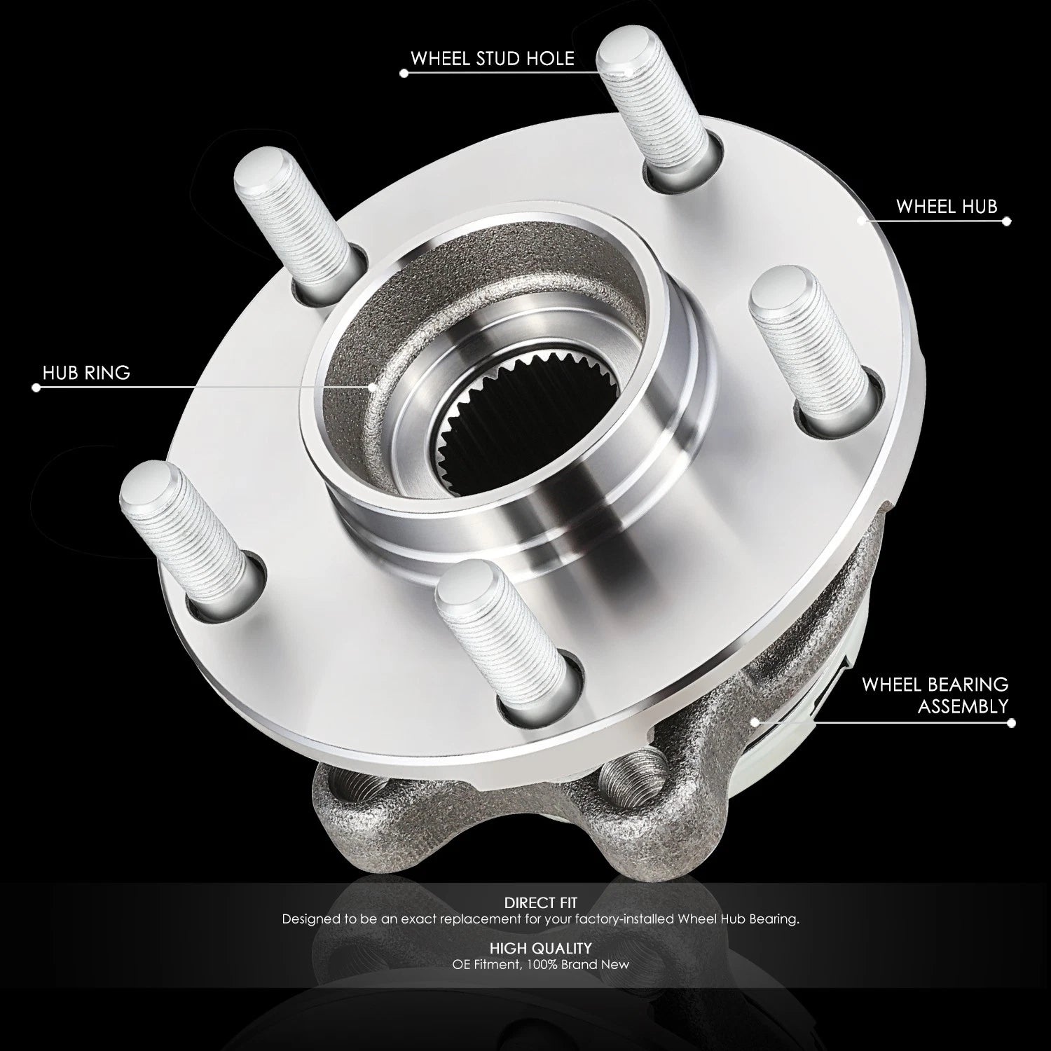 Front Right Wheel Hub & Bearing Assembly for Nissan Murano Quest (2009–2017)