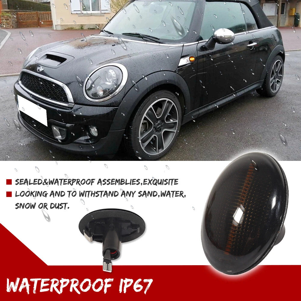 2X LED Dynamic Side Marker Signal Lamp Smoke for MINI Cooper