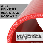 2.75" 3-Ply 90 Elbow Turbo Intake Intercooler Coupler Silicone Hose Red