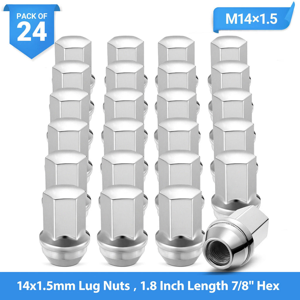 Lug Nuts for Chevrolet Silverado (1999–2006) 24pc 14x1.5 Chrome 7/8" Hex