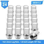 Lug Nuts for Chevrolet Silverado (1999–2006) 24pc 14x1.5 Chrome 7/8" Hex