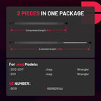 2PCS Rear Window Glass Lift Support Struts for Jeep Wrangler (2011–2018)