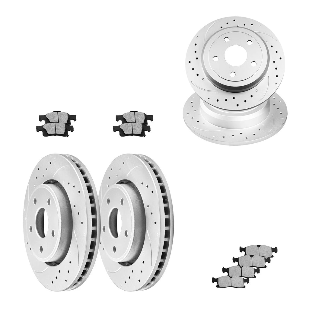 Front Rear Drilled Rotors Brake Pads for Jeep Grand Cherokee (2017–2020)