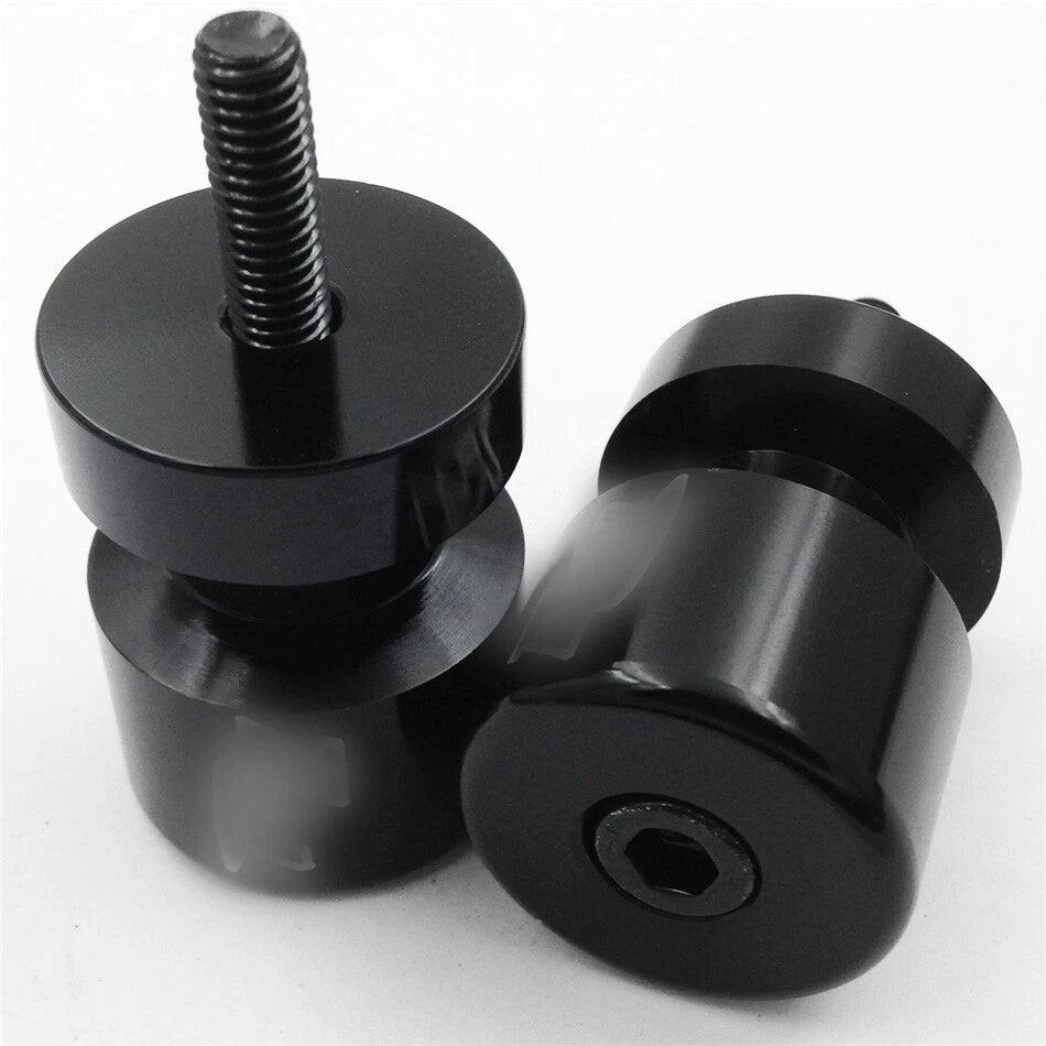 Black Swingarm Spools 6mm for Yamaha R1 YZF-R1 (1998–2015) / FZ-1 (2004–2015)