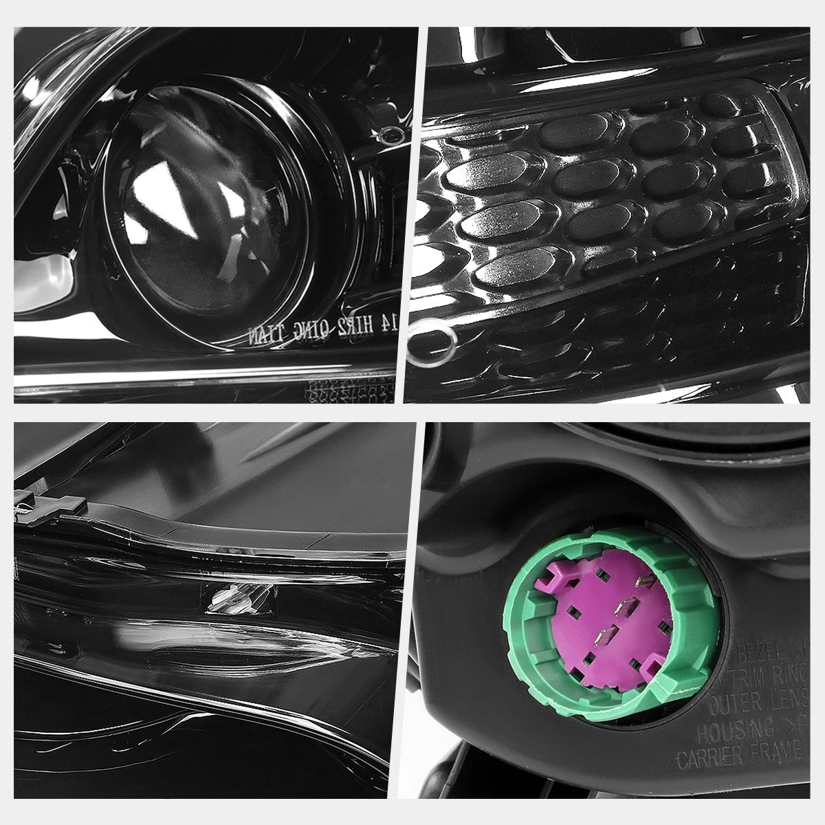OE Factory Black Housing Projector Headlight Right Side for Jeep Cherokee (2014–2018)