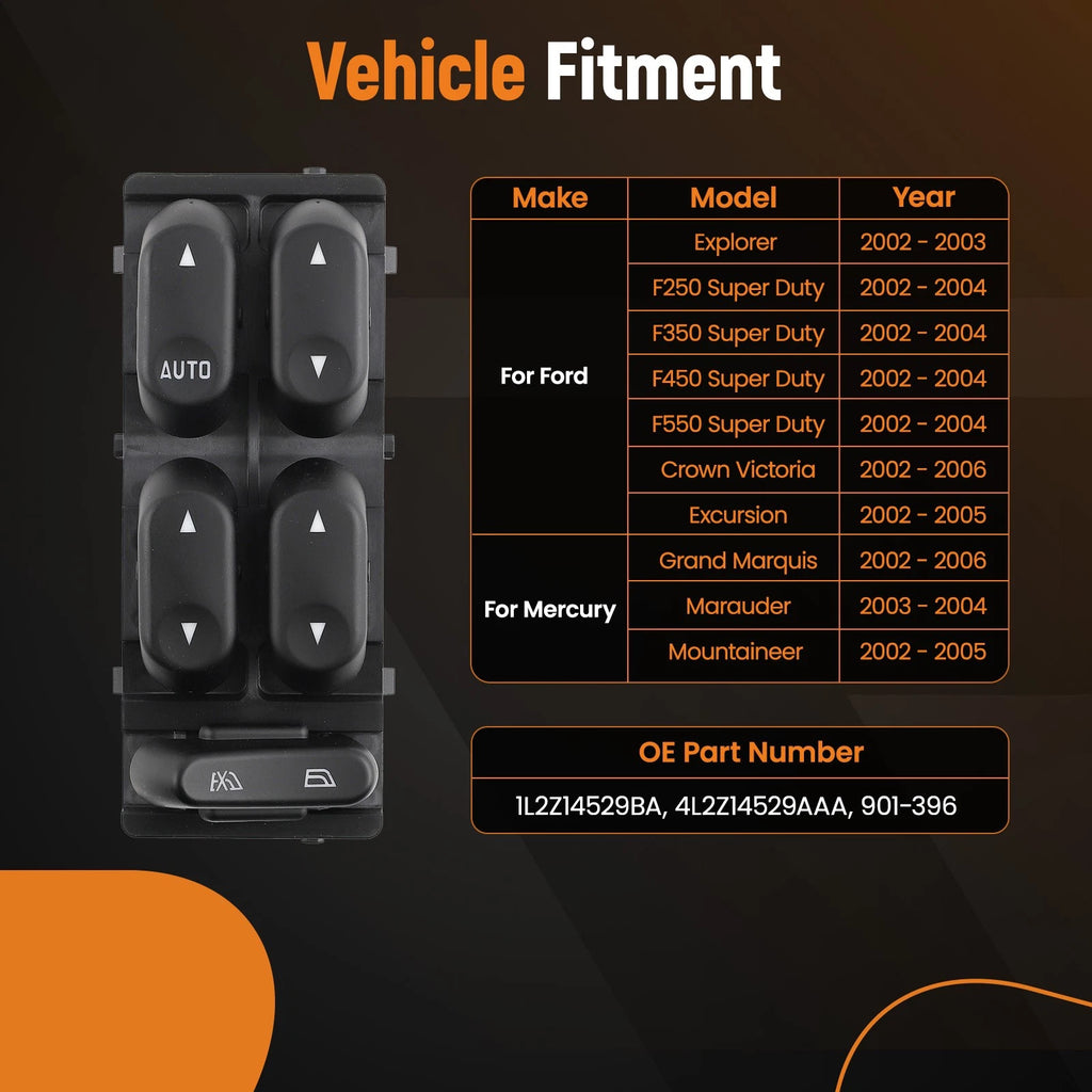 Master Window Switch for Mercury Mountaineer (2002-2003)