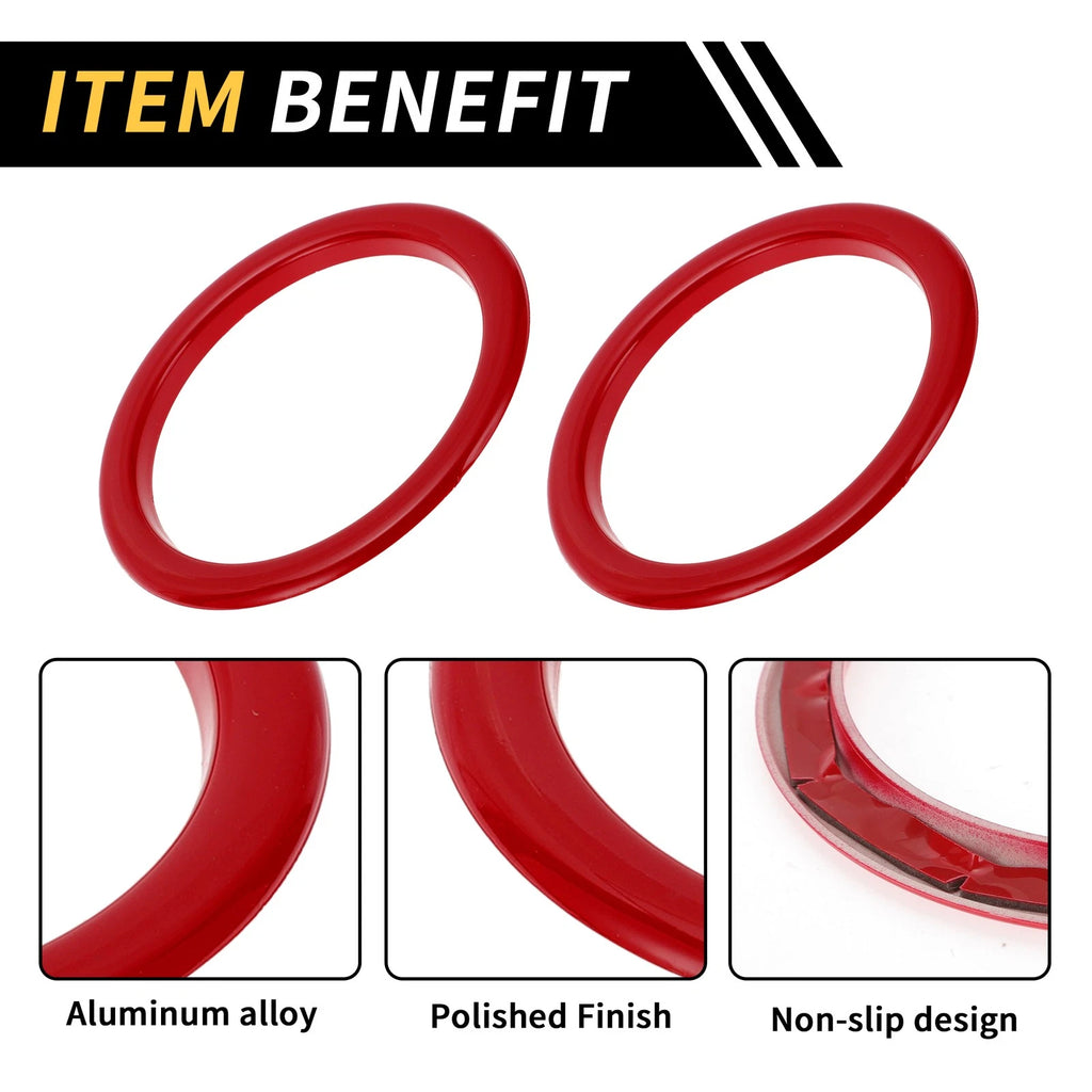 Set of 4 Red AC Vent Dashboard Decoration Rings for Toyota Tundra (2014–2021)