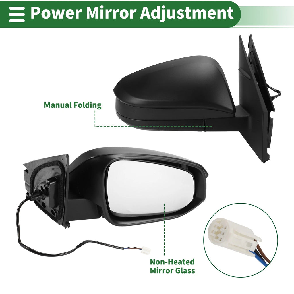 Right Side Door Mirror for Toyota RAV4 (2013–2015) Manual Folding Black