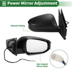 Right Side Door Mirror for Toyota RAV4 (2013–2015) Manual Folding Black