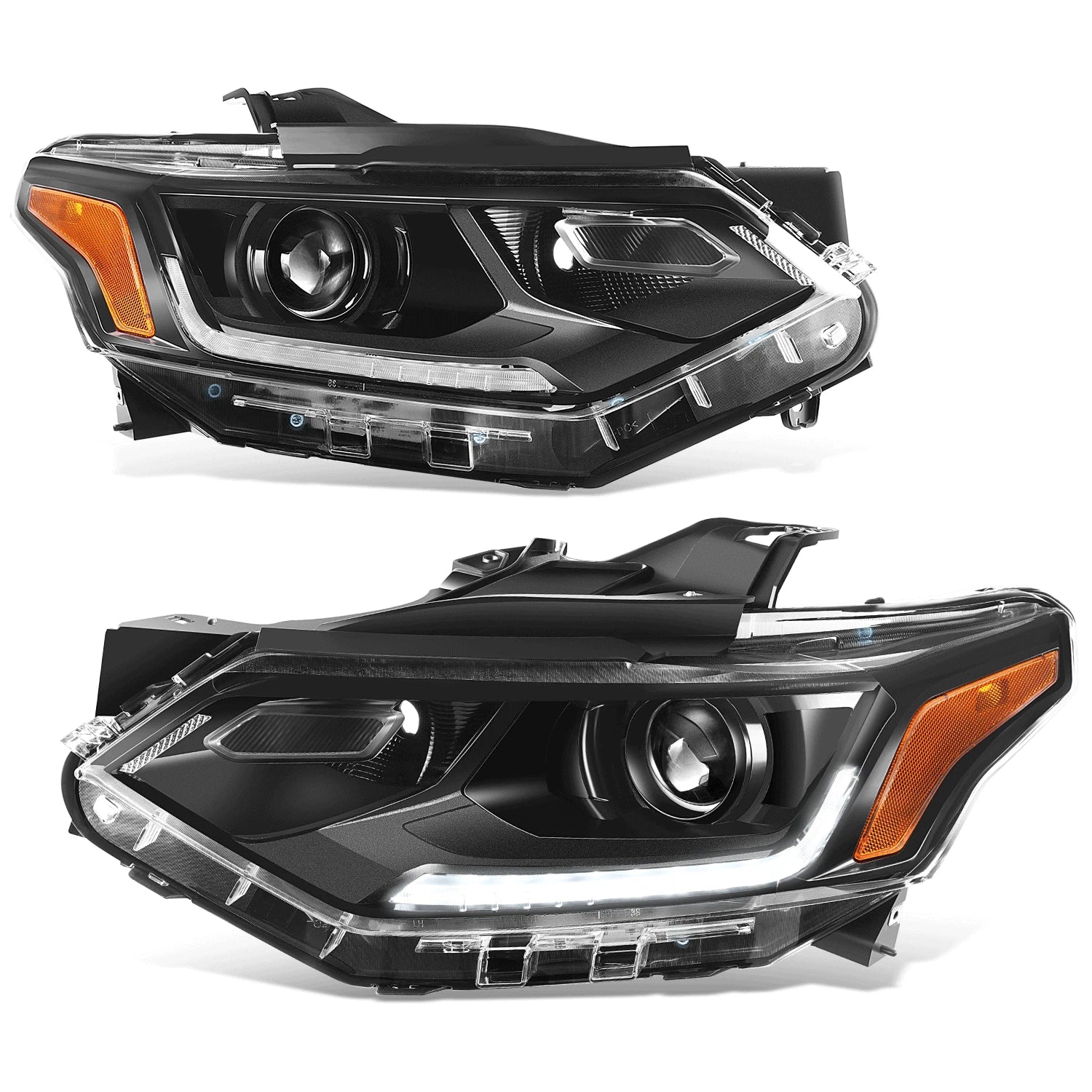 Projector Headlights for Chevrolet Traverse (2018–2021) - Black Housing, Amber Corner