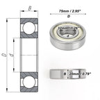 Deep Groove Ball Bearing 32x75x20mm for Scooter Skateboard (1 Pc)