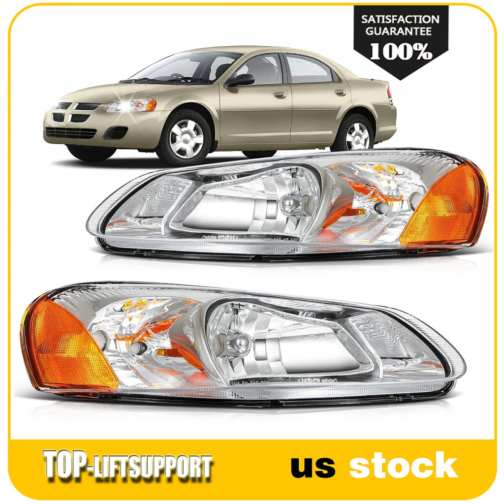 Set of 2 Headlight Assemblies for Dodge Stratus, Chrysler Sebring