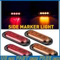 4x Amber Red LED Side Marker Clearance Lights for Trailer Truck RV
