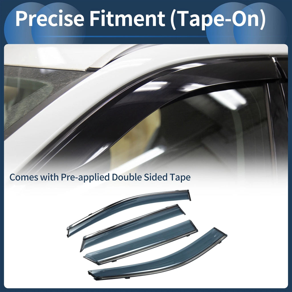 Window Deflectors for Hyundai Santa Fe (2013–2018) - Side Window Vent Visors Black